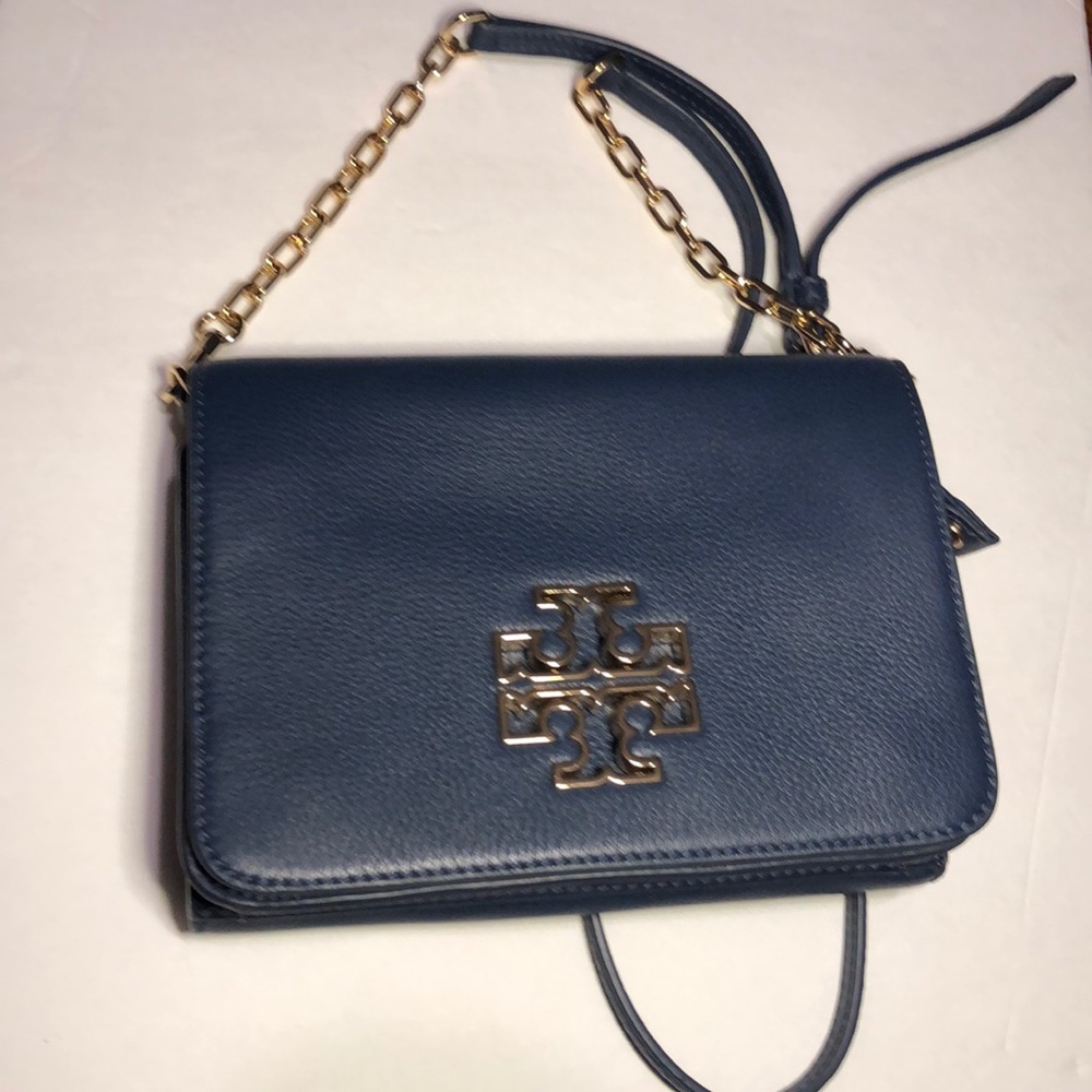 Tory Burch Navy with Gold Chain crossbody bag
